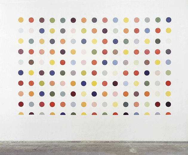Damien Hirst, Row, 1988, © Damien Hirst and Science Ltd. All rights reserved, DACS/Artimage 2022. Photo: Edward Woodman